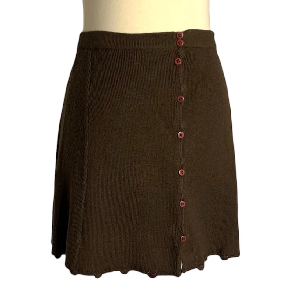 Vintage 60s 70s Ardee chocolate brown mini skirt, S - Picture 3 of 9